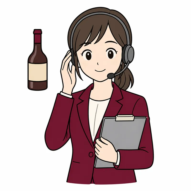 案内するオペレーターのイラスト