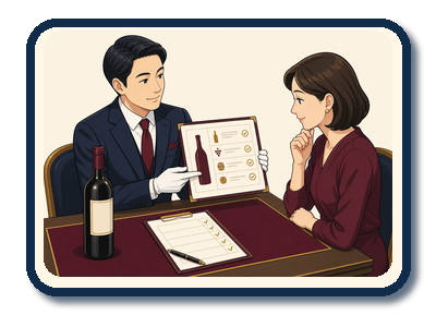 査定内容を確認する相談者のイメージ